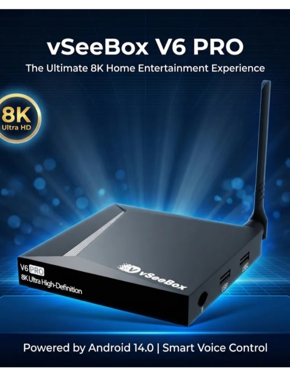 vSeeBox V6 Pro Android 14 2026 TV Media Box Brand New Accept Offer - Picture 4 of 7